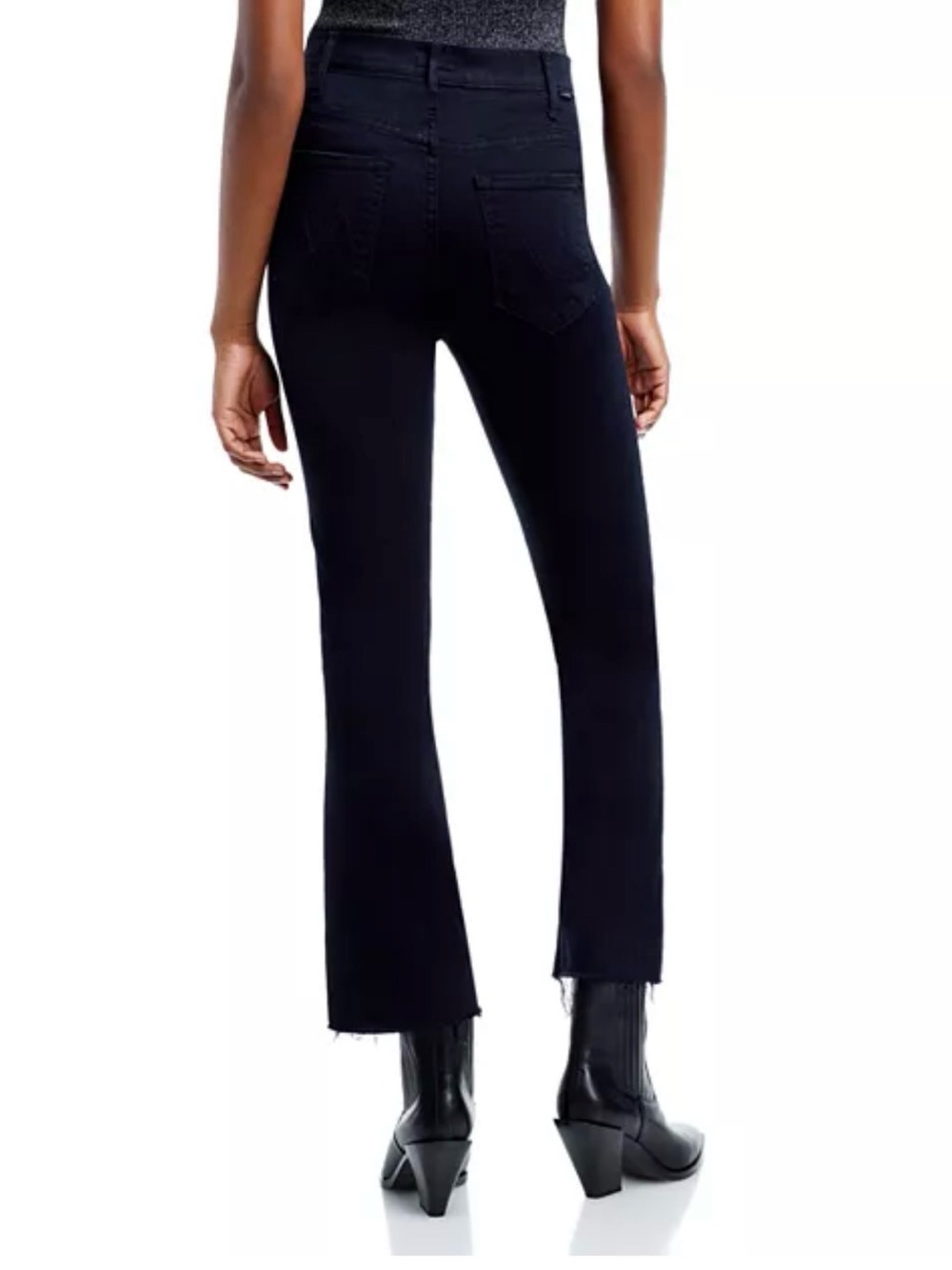 MOTHER Hustler Ankle Fray in Not Guilty - Black Women's Jeans - Picture 2 of 4